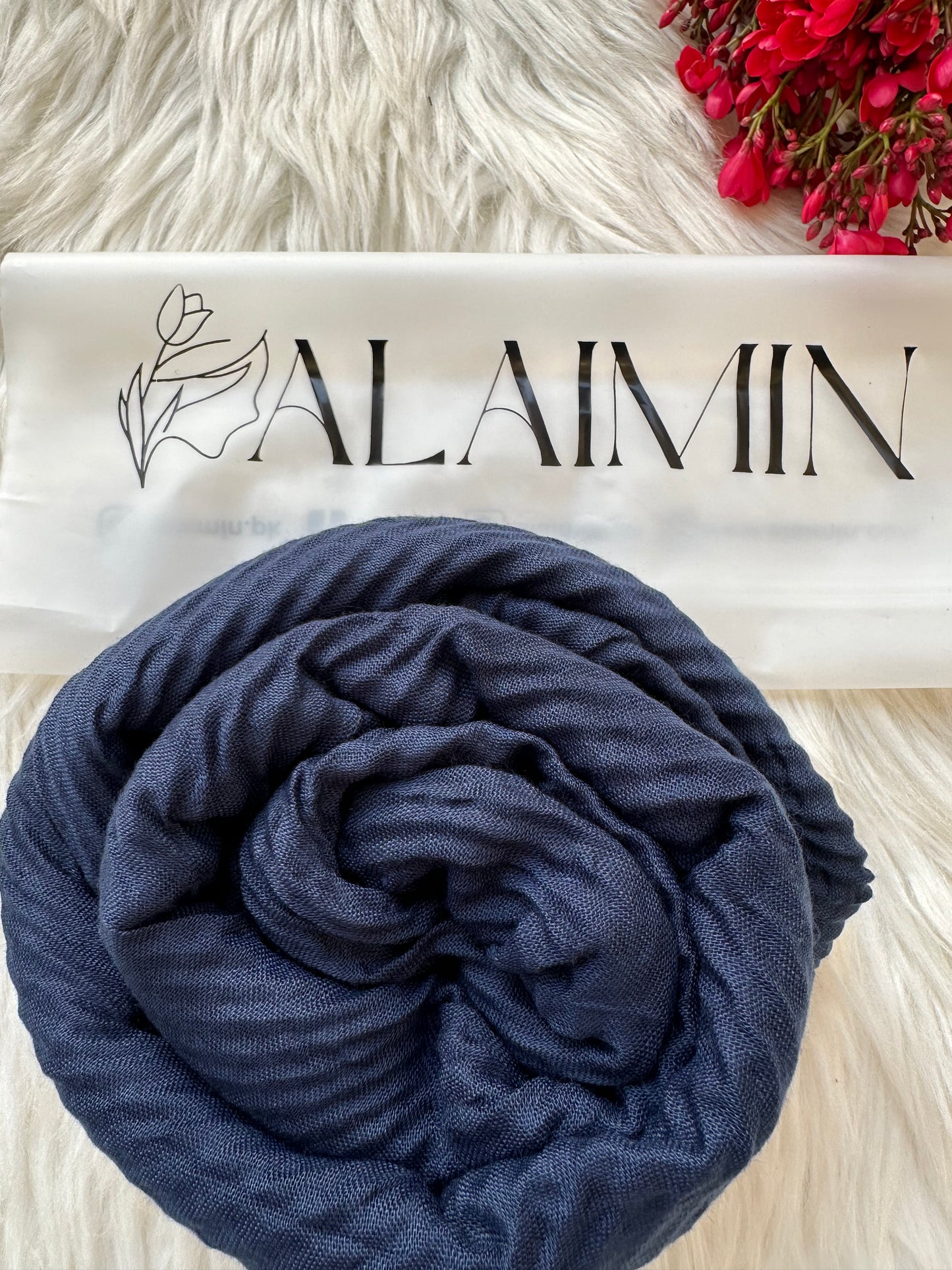 Ocean Ink Blue Cotton Crush Hijab