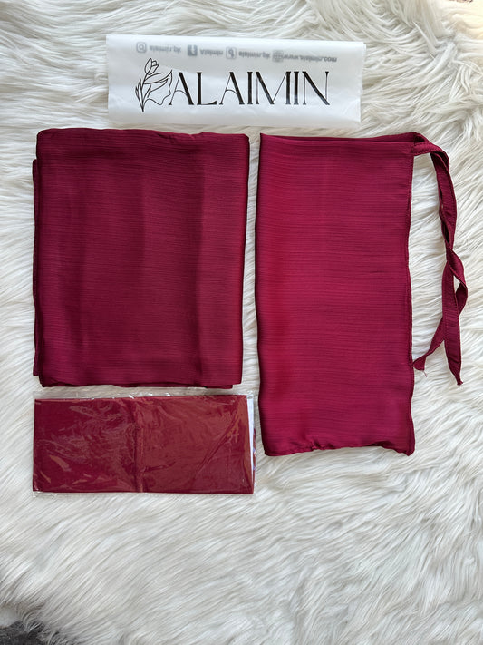 Plain Hijab, Matching Niqaab & Cap – Maroon
