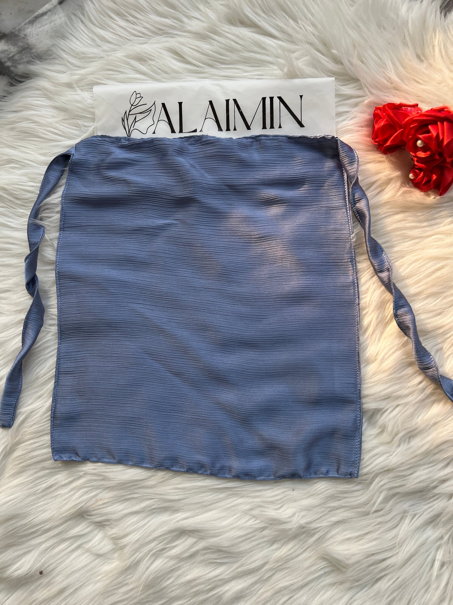 Silk Niqab | Ice blue grey