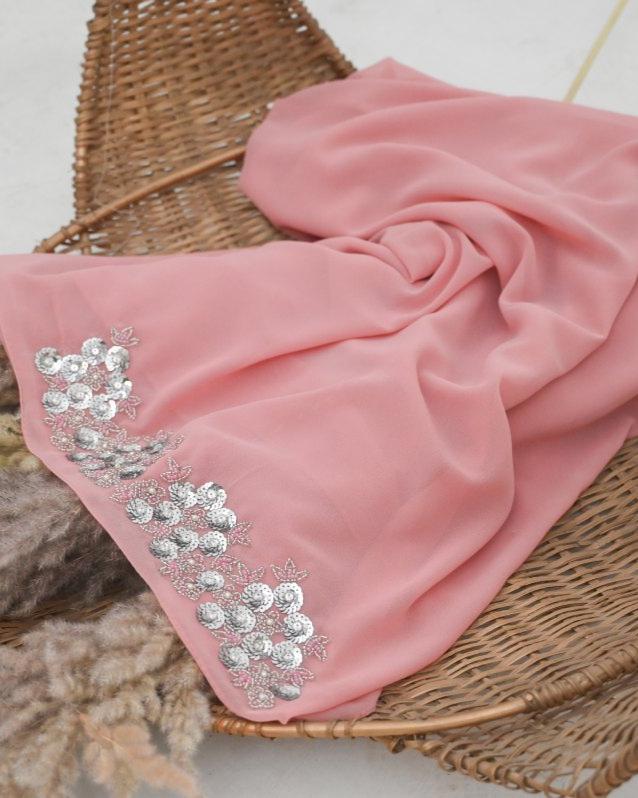 SHAGUN | FESTIVE HANDWORK LIGHT PINK HIJAB