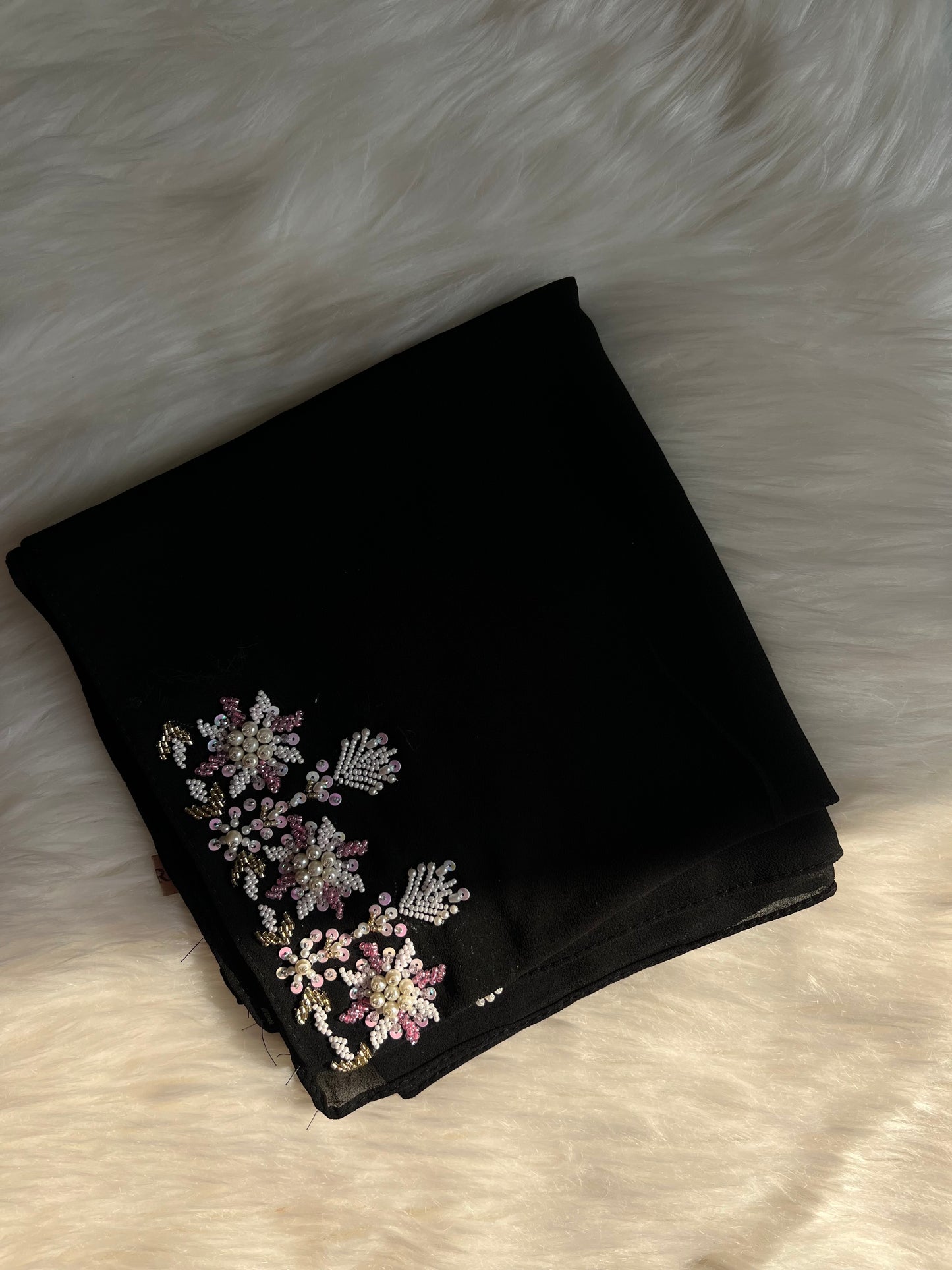 GULZAAR| FESTIVE PARTY WEAR LUXURY HANDWORK BLACK HIJAB