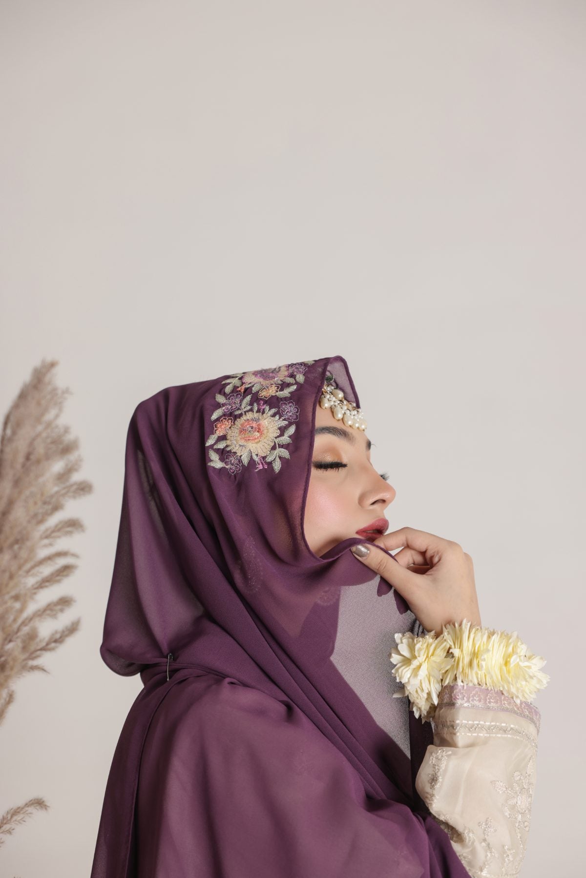 Luxury chiffon hijab in purple