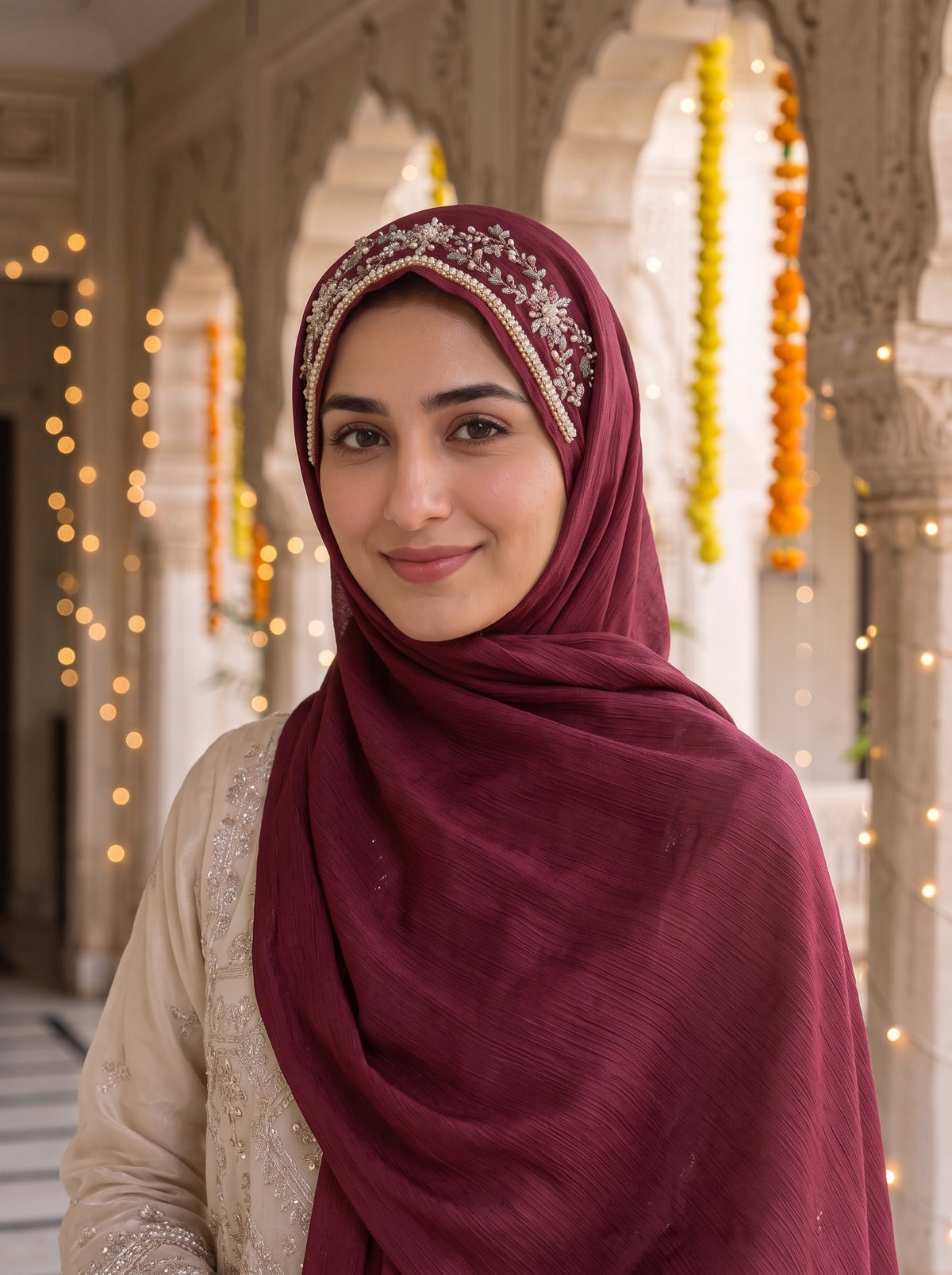 maroon bridal hijab wedding hijab in maroon for brides wedding hijab styles with maroon staller