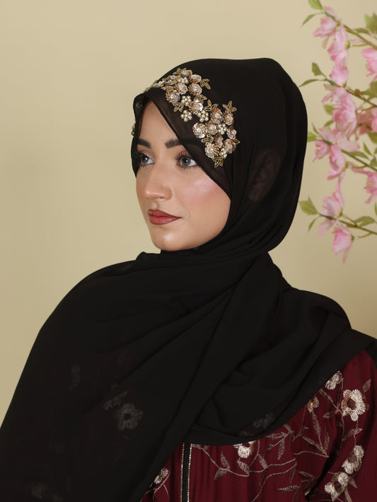 black
fancy hijab
georgette hijab