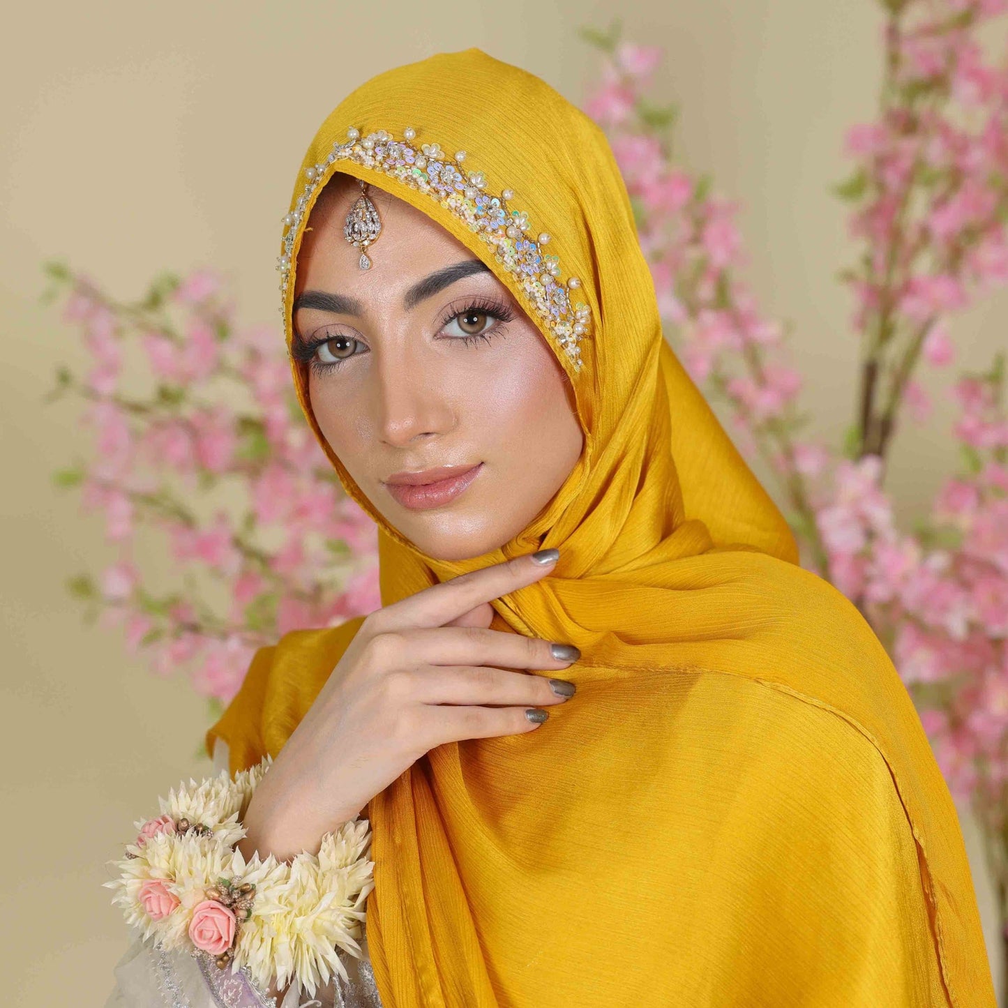 silk yellow hijab 
mehndi
wedding hijab
mayoon
mustard 
silk
